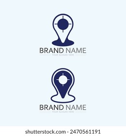 GPS and MAP logo  navigator sign  location symbol design vector illustration