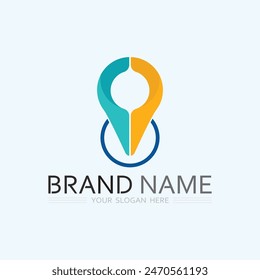 GPS and MAP logo  navigator sign  location symbol design vector illustration