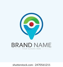 GPS and MAP logo  navigator sign  location symbol design vector illustration