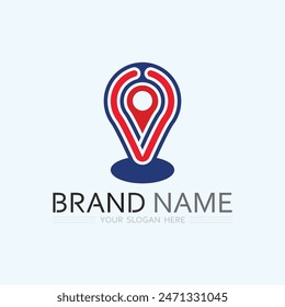 GPS and MAP logo  navigator sign  location symbol design vector illustration
