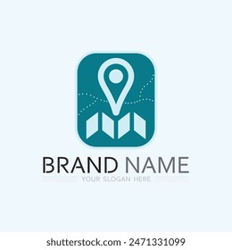 GPS and MAP logo  navigator sign  location symbol design vector illustration