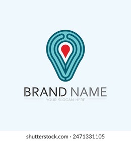 GPS and MAP logo  navigator sign  location symbol design vector illustration