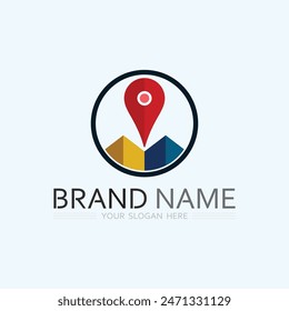 GPS und MAP Logo Navigator Zeichen Lage Symbol Design Vektorillustration