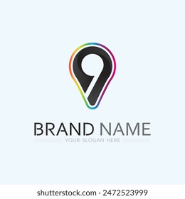 GPS and MAP logo  navigator sign  location symbol design vector illustration