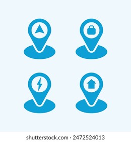 GPS and MAP logo  navigator sign  location symbol design vector illustration