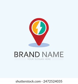 GPS and MAP logo  navigator sign  location symbol design vector illustration