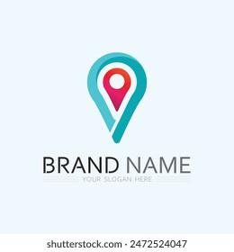GPS and MAP logo  navigator sign  location symbol design vector illustration