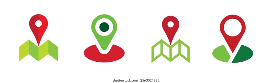 GPS and MAP logo navigator sign location symbol design illustration