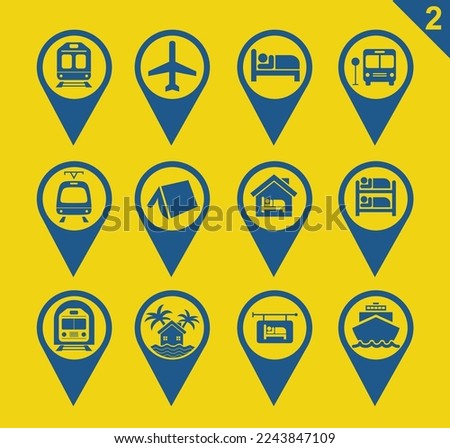 GPS Map Logo Sign Vector Illustration Set 2