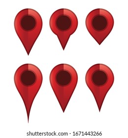 GPS Map Marker pin with Different Shapes Set