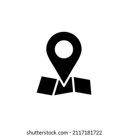 Gps, Map, Navigation, Direction Solid Icon Vector Illustration Logo Template. Suitable For Many Purposes.