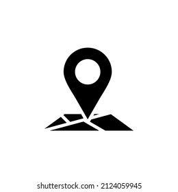 Gps, Map, Navigation, Direction Solid Icon Vector Illustration Logo Template. Suitable For Many Purposes.