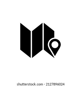 Gps, Map, Navigation, Direction Solid Icon Design Concept For Web And UI, Simple Icon Suitable for Any Purposes.