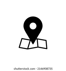 GPS, Map, Navigation, Direction Solid Line Icon Vector Illustration Logo Template. Suitable For Many Purposes.