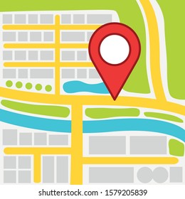 GPS map for navigation on the streets