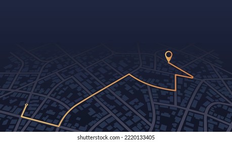 Gps map navigation to own house. View from above the map buildings. Detailed view of city. Decorative graphic tourist map City top view. Abstract background. Flat style, Vector, illustration isolated.