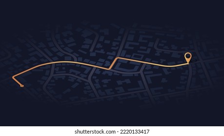 GPS-Karte Navigation zu eigenen Haus. Blick von oben auf die Kartengebäude. Detaillierte Sicht auf die Stadt. Dekorative grafische touristische Karte Stadt Draufsicht. Abstrakter Hintergrund. Flacher Stil, Vektorgrafik, einzelne Illustration.