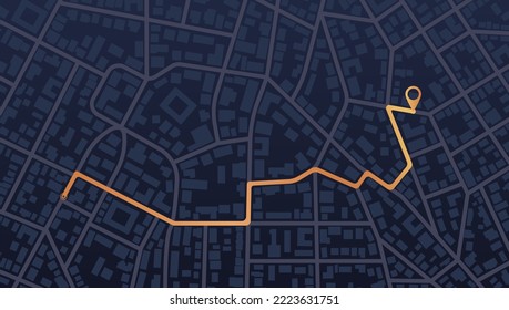 Gps map navigation to own house. View from above the map buildings. Detailed view of city. Decorative graphic tourist map City top view. Abstract background. Flat style, Vector, illustration isolated.