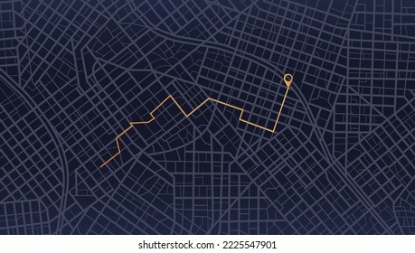 Gps map navigation to own house. View from above the map buildings. Detailed view of city. Decorative graphic tourist map City top view. Abstract background. Flat style, Vector, illustration isolated.