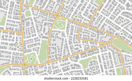 Gps map navigation to own house. View from above the map buildings. Detailed view of city. Decorative graphic tourist map City top view. Abstract background. Flat style, Vector, illustration isolated.
