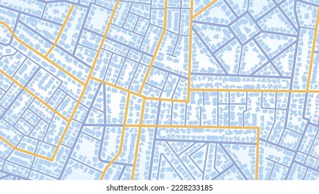 Gps map navigation to own house. View from above the map buildings. Detailed view of city. Decorative graphic tourist map City top view. Abstract background. Flat style, Vector, illustration isolated.