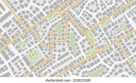 Gps map navigation to own house. View from above the map buildings. Detailed view of city. Decorative graphic tourist map City top view. Abstract background. Flat style, Vector, illustration isolated.