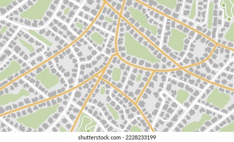 Gps map navigation to own house. View from above the map buildings. Detailed view of city. Decorative graphic tourist map City top view. Abstract background. Flat style, Vector, illustration isolated.