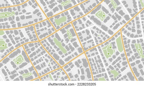 Gps map navigation to own house. View from above the map buildings. Detailed view of city. Decorative graphic tourist map City top view. Abstract background. Flat style, Vector, illustration isolated.