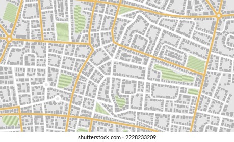 Gps map navigation to own house. View from above the map buildings. Detailed view of city. Decorative graphic tourist map City top view. Abstract background. Flat style, Vector, illustration isolated.