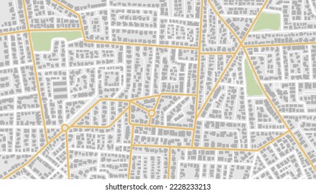 Gps mapea la navegación a casa propia. Vista desde arriba de los edificios del mapa. Vista detallada de la ciudad. Mapa gráfico decorativo de turismo Vista superior de la ciudad. Antecedentes abstractos. Estilo plano, vector, ilustración aislada.