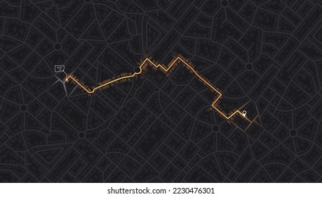 Gps map navigation to own house. View from above the map buildings. Detailed view of city. Decorative graphic tourist map City top view. Abstract background. Flat style, Vector, illustration isolated.
