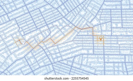 Gps map navigation to own house. City top view. View from above the map buildings. Detailed view of city. Decorative graphic tourist map. Abstract transportation background. Vector, illustration.