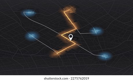 Gps mapea la navegación a casa propia. Vista superior de la ciudad. Vista desde arriba de los edificios del mapa. Vista detallada de la ciudad. Mapa turístico gráfico decorativo. Resumen de los antecedentes del transporte. Vector, ilustración.