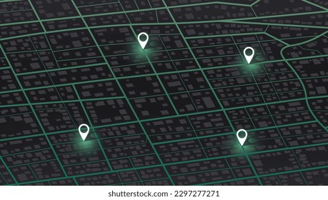 GPS-Karte Navigation zu eigenen Haus. Detaillierte Sicht auf die Stadt. Aufteilung der Fahrgäste für den Fahrer. Stadtbild. Online-Navigation. Quarter Wohngebäude. Einfaches Design.