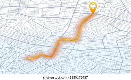 Gps mapea la navegación a casa propia. Vista desde arriba de los edificios del mapa. Vista detallada de la ciudad. Mapa gráfico decorativo de turismo Vista superior de la ciudad. Antecedentes abstractos. Estilo plano, vector, ilustración Isometric