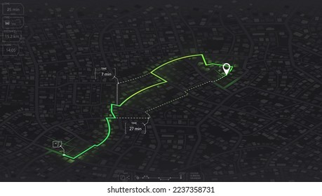 Gps map navigation to own house.View from above the map buildings. Detailed view of city from above. City top view. Abstract background. Decorative graphic tourist map. Quarter residential buildings. 