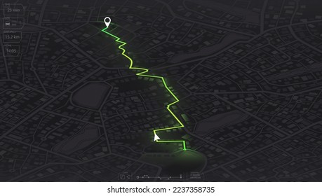 Gps map navigation to own house.View from above the map buildings. Detailed view of city from above. City top view. Abstract background. Decorative graphic tourist map. Quarter residential buildings. 