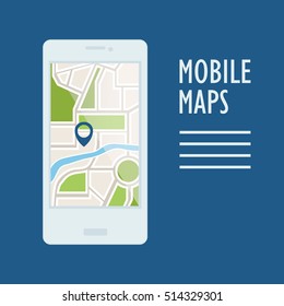 GPS map on display of smartphone 