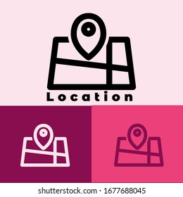 gps - map pointer, map pin icon - arrow pin, compass location - line icon