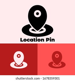 gps - map pointer, map pin icon - arrow pin, compass location style solid 