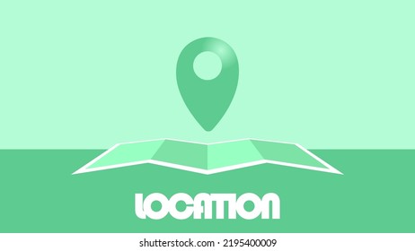 GPS map pointers on the map vector illustration. Modern flat design.