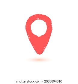 gps map red textured pin vector illustration