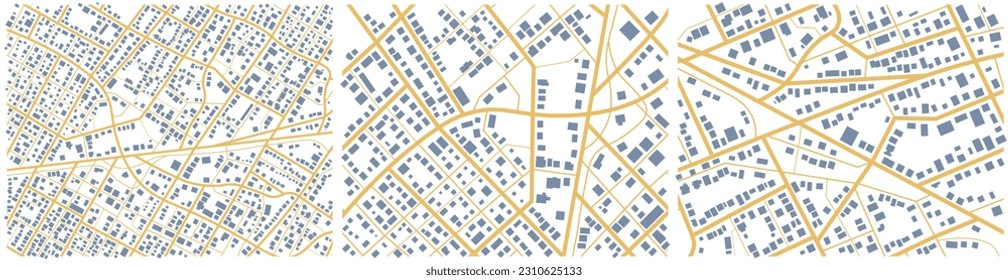 El mapa de Gps establece la navegación en casa propia. Vista superior de la ciudad. Vista desde arriba de los edificios del mapa. Vista detallada de la ciudad. Mapa turístico gráfico decorativo. Resumen de los antecedentes del transporte. Vector, ilustración.