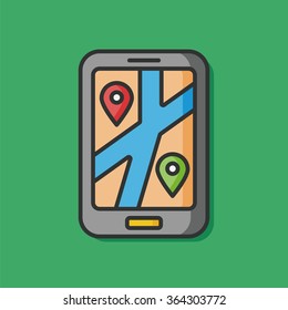 GPS map vector icon