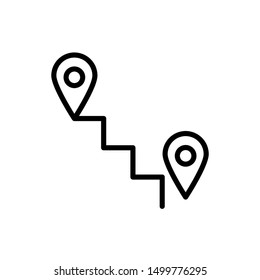 Gps maps best icon , template logo design road business , emblem isolated illustration outline solid background white
