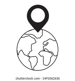 Gps mark design, Map travel navigation route road and location theme Vector illustration