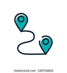 Gps mark design, travel navigation route road and location theme Vector illustration