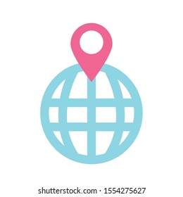 Gps mark and global sphere design, travel navigation route road and location theme Vector illustration