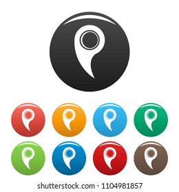 Gps mark icon. Simple illustration of gps mark vector icons set color isolated on white