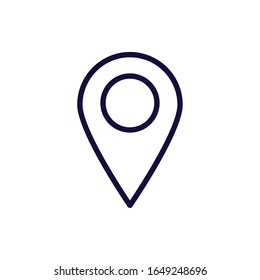 Diseño de icono de línea de marca Gps, Mapa de la ruta de navegación de la ubicación de la carretera tecnología de búsqueda calle y dirección Tema Vector ilustración